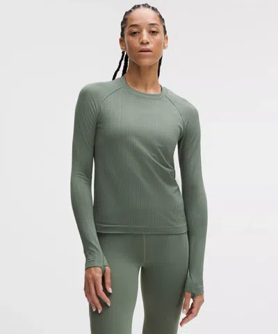 Lululemon Rest Less Variegated Ribbed Pullover In Green
