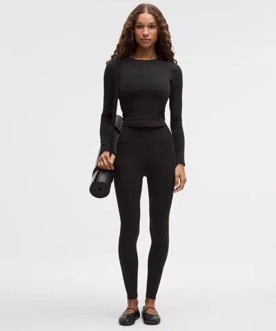 Lululemon Revealknit Eyelet Crewneck Long-sleeve Shirt In Black