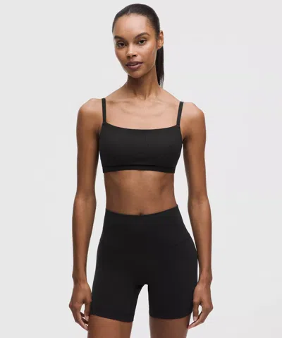 Lululemon Ribbed Cami-strap Bra In Black