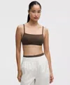 Lululemon Ribbed Cami-strap Bra In Brown