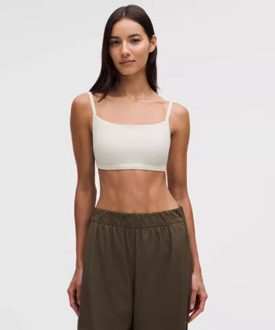 Lululemon Ribbed Cami-strap Bra In White