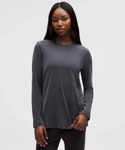 Lululemon Ribbed Drapey Softsteme Long-sleeve Tunic In Gray