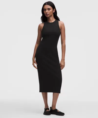 Lululemon Ribbed Heavyweight Cotton Midi Dress In Brown