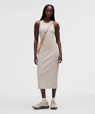 Lululemon Ribbed Heavyweight Cotton Midi Dress In Gray