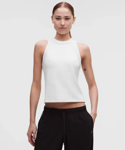 Lululemon Ribbed Heavyweight Cotton Racerback Tank Top In White