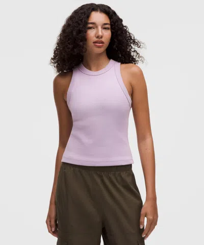 Lululemon Ribbed Heavyweight Cotton Racerback Tank Top In Purple