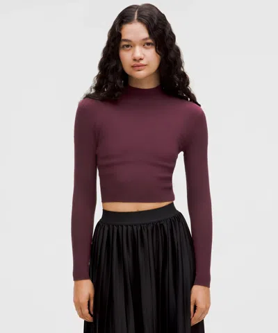 Lululemon Ribbed-knit Twist-back Mockneck Sweater