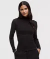 Lululemon Ribbed Merino-blend Turtleneck Sweater In Black