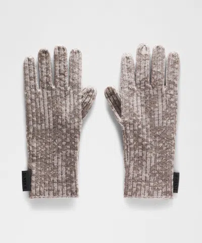 Lululemon Ribbed Merino Wool Gloves In Brown