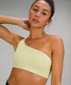 Lululemon Ribbed Nulu Asymmetrical Yoga Bra In Green