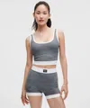 Lululemon Ribbed Nulu Cropped Tank Top In Gray