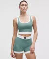 Lululemon Ribbed Nulu Cropped Tank Top In Green