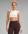 Lululemon Ribbed Nulu High-neck Yoga Bra In Neutral