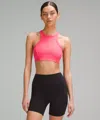 Lululemon Ribbed Nulu High-neck Yoga Bra In Pink
