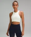Lululemon Ribbed Nulu High-neck Yoga Bra In White