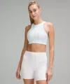 Lululemon Ribbed Nulu High-neck Yoga Bra In White