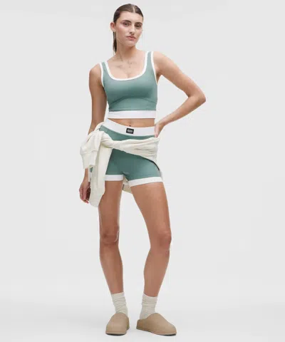 Lululemon Ribbed Nulu High-rise Short 3.5" In Green