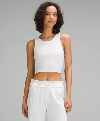 Lululemon Ribbed Softstreme Cropped Tank Top In White