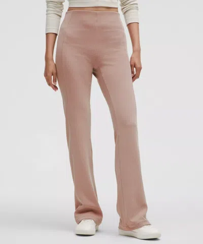 Lululemon Ribbed Softstreme Flared Pants Regular In Pink