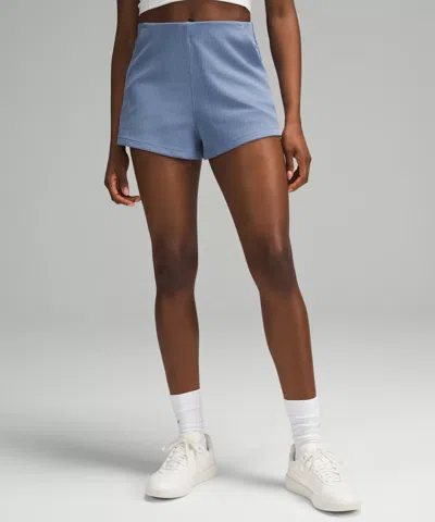 Lululemon Ribbed Softstreme High-rise Shorts 2" In Blue