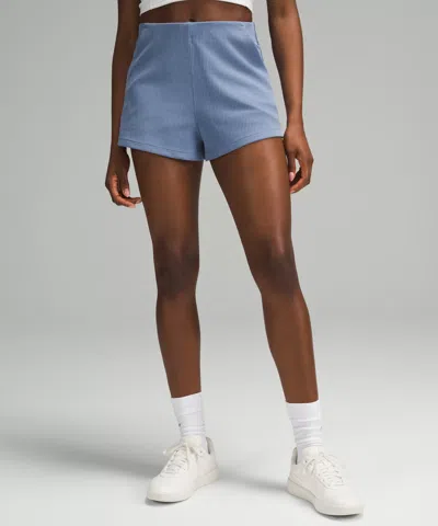 Lululemon Ribbed Softstreme High-rise Short 2" In Blue