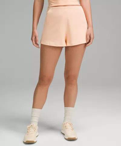 Lululemon Ribbed Softstreme High-rise Shorts 2" In Orange