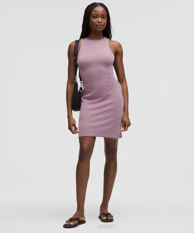 Lululemon Ribbed Softstreme Slim-fit Tank Dress In Pink