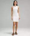 Lululemon Ribbed Softstreme Slim-fit Tank Dress In White