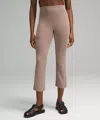 Lululemon Ribbed Softstreme Zip-leg High-rise Cropped Pants 25" In Brown