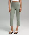 Lululemon Ribbed Softstreme Zip-leg High-rise Cropped Pants 25" In Green