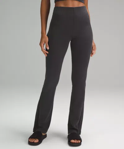 Lululemon Ribbed Softstreme Zip-leg High-rise Pant In Gray