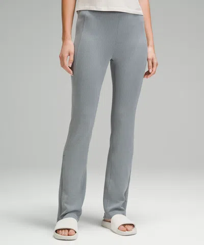 Lululemon Ribbed Softstreme Zip-leg High-rise Pant In Gray