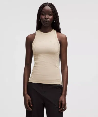 Lululemon Ribbed Stretch-cotton Tank Top Slnsh Collection In Neutral