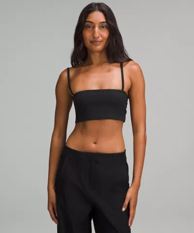 Lululemon Ribbed Wool Bandeau Bralette In Black