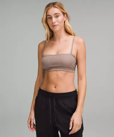 Lululemon Ribbed Wool Bandeau Bralette In Gray