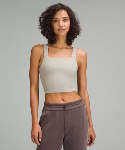 Lululemon Ruched-strap Cropped Keyhole Tank Top In Gray