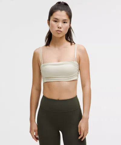 Lululemon Ruched Yoga Bra Shimmer In Neutral