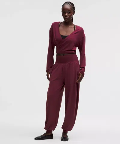 Lululemon Rulu Drapey Oversized High-rise Yoga Jogger In Red