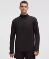 Lululemon Rulu Fleece Half-zip Long-sleeve Shirt In Black