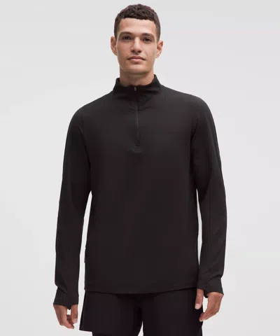 Lululemon Rulu Fleece Half-zip Long-sleeve Shirt In Black