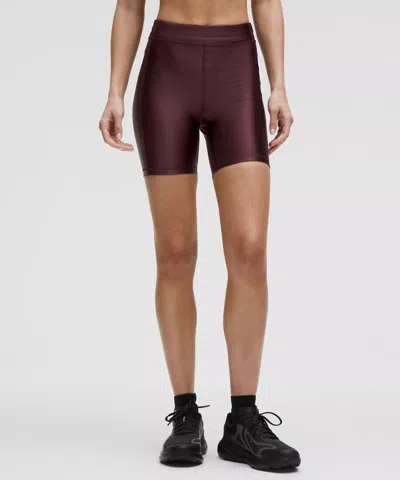 Lululemon Satin Shine High-rise Shorts 6" In Burgundy