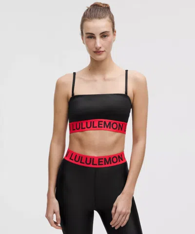 Lululemon Satin Shine Logo Train Bra Light Support, A/b Cup