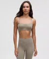 Lululemon Satin Spaghetti-strap Yoga Bra In Gray