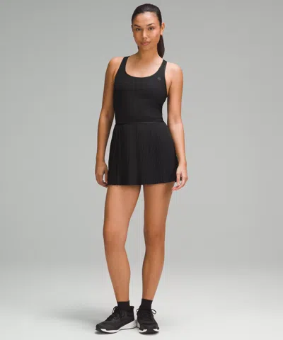 Lululemon Scoop-neck Pleated Tennis Dress In Black