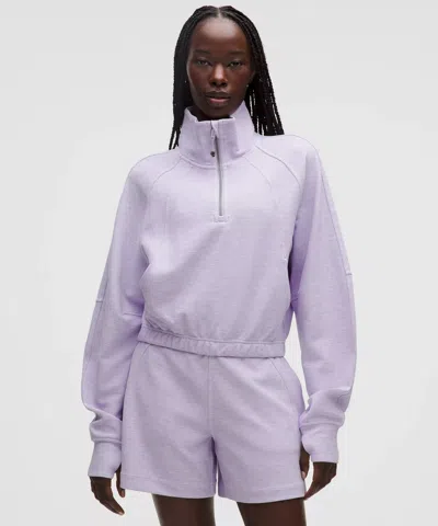 Lululemon Scuba Cropped Funnel-neck Half Zip In Purple