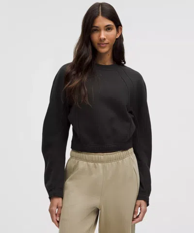 Lululemon Scuba Cropped Relaxed Crewneck In Black