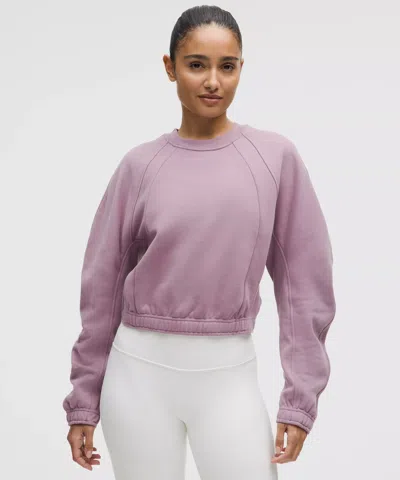 Lululemon Scuba Cropped Relaxed Crewneck In Purple