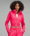 Lululemon Scuba Full-zip Cropped Hoodie In Pink