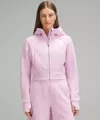 Lululemon Scuba Full-zip Cropped Hoodie In Pink