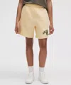 Lululemon Scuba Mid-rise Oversized Shorts 7" Graphic In Neutral